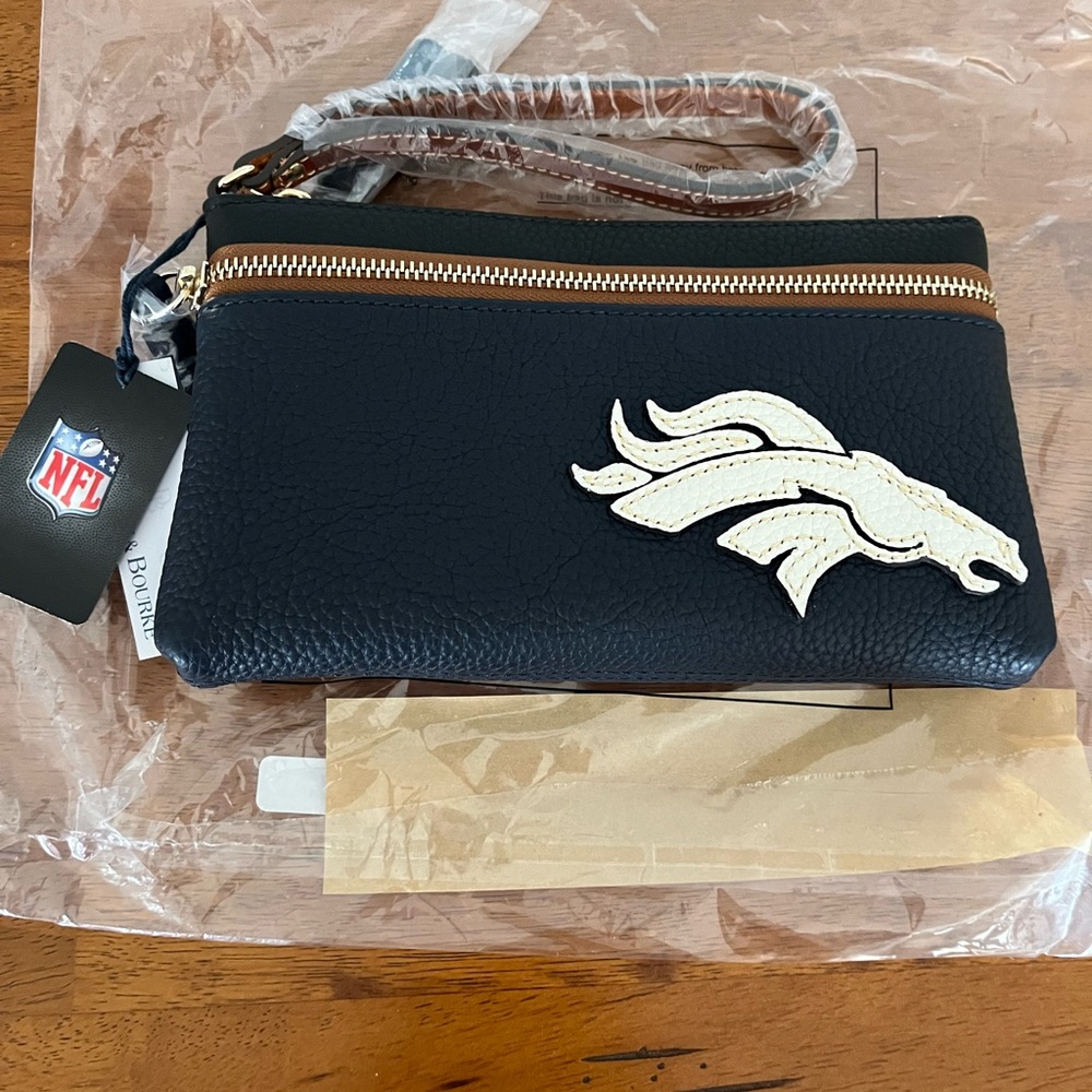 Dooney and Bourke NFL Denver Broncos double zip wristlet